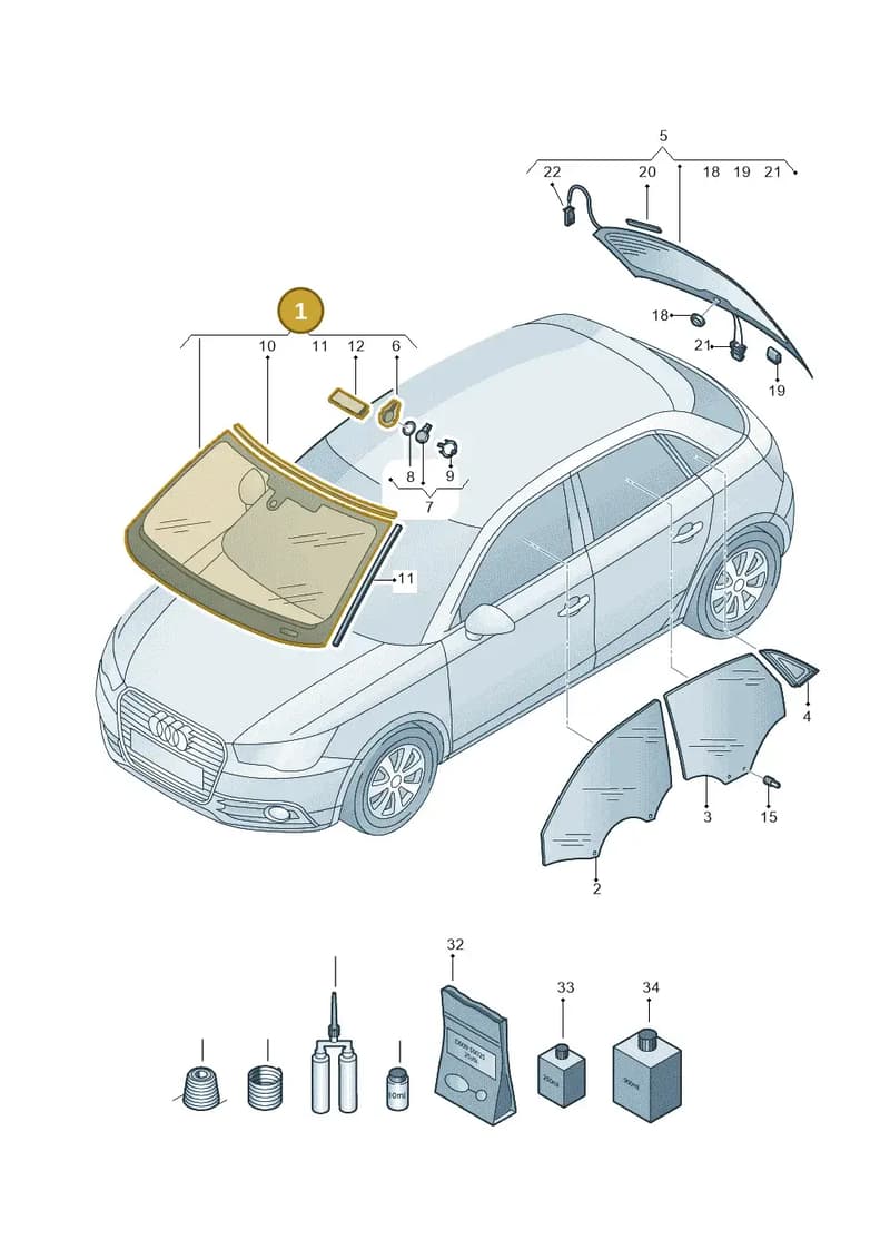 8X0845099MNVB — Audi A1 Sportback (2014-2018) diagram 792845100, position 1