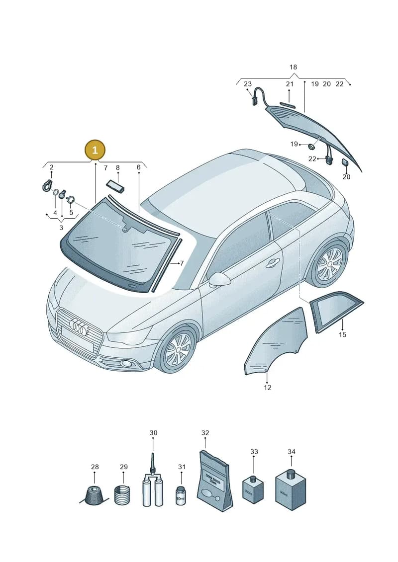 8X0845099MNVB — Audi A1 Sportback (2014-2018) diagram 792845000, position 1
