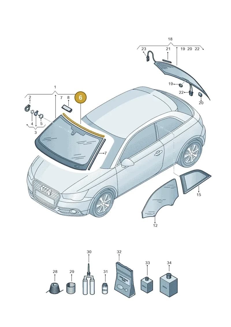 8X0845515 — Audi A1 Sportback (2014-2018) diagram 792845000, position 6