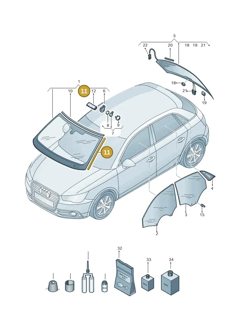 8X0853306 — Audi A1 Sportback (2014-2018) diagram 792845100, position 11