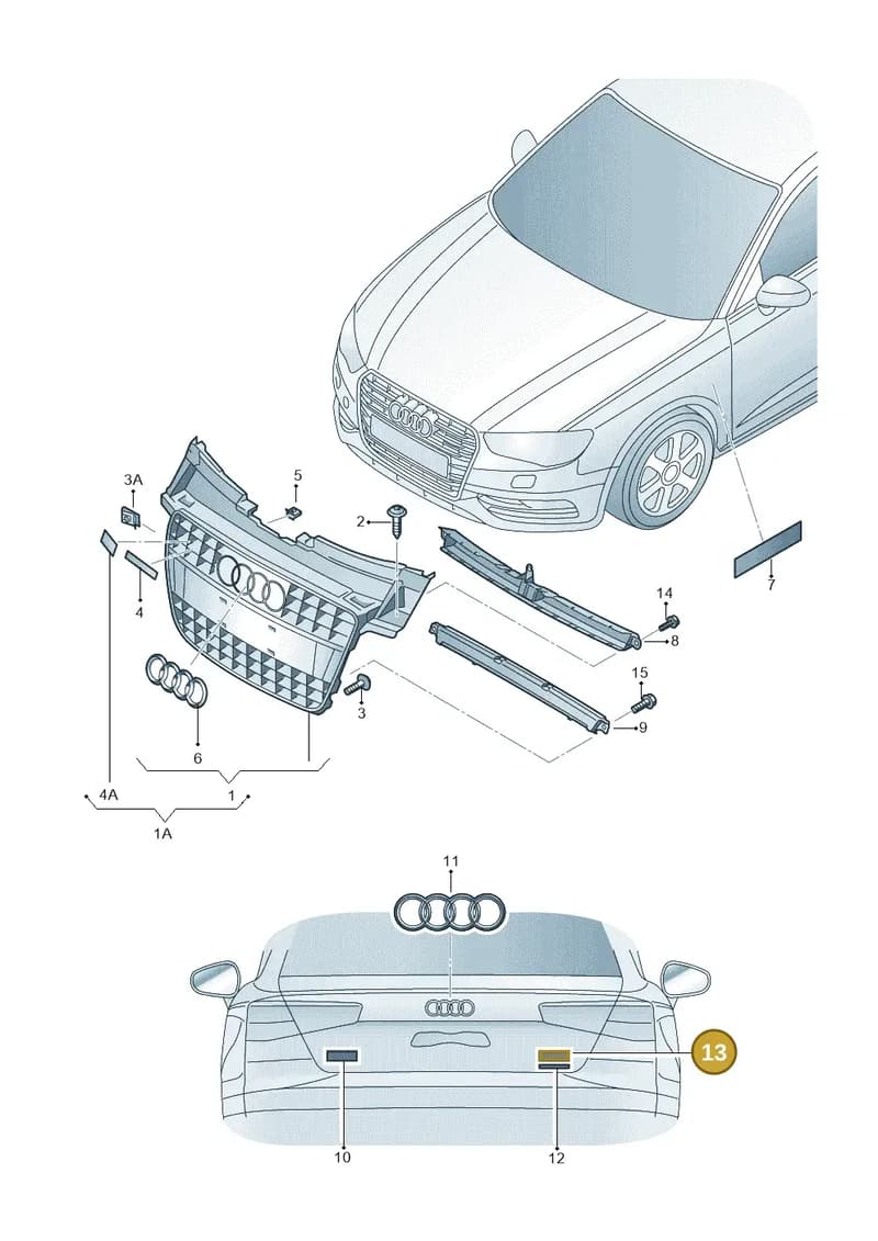 8X0853737A2ZZ — Audi A5 Sportback (2011-2017) diagram 724853400, position 13
