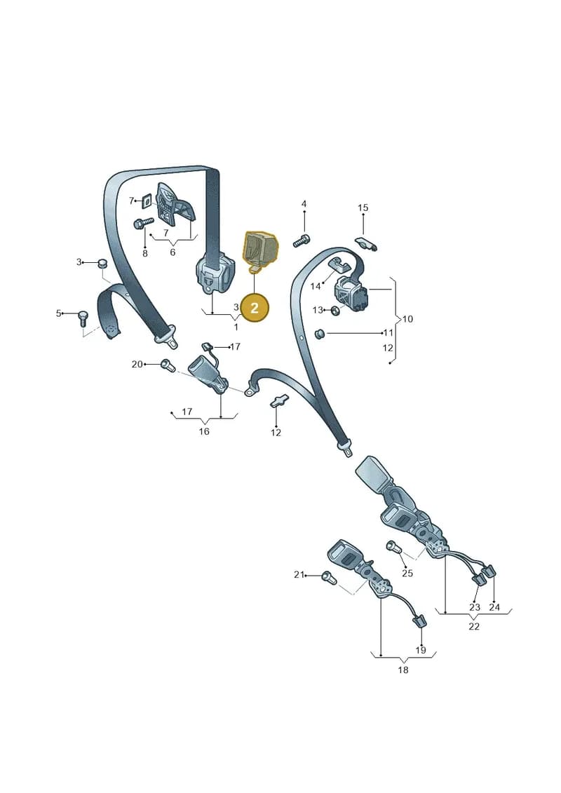 8X0857957 — Audi A1 Sportback (2014-2018) diagram 708857700, position 2