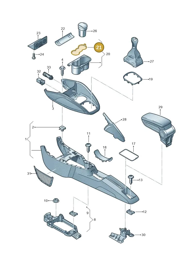 8X08624354PK — Audi A1 Sportback (2010-2015) diagram 708863500, position 21