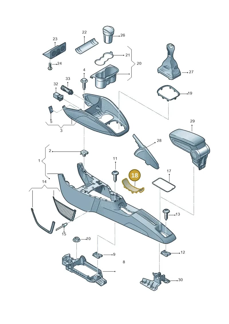 8X08632764PK — Audi A1 Sportback (2014-2018) diagram 792863500, position 18