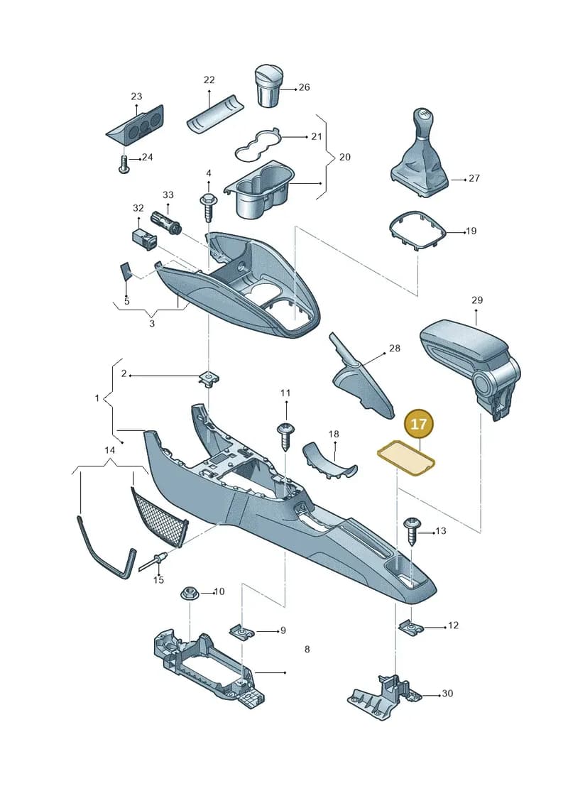 8X0863416A — Audi A1 Sportback (2014-2018) diagram 792863500, position 17