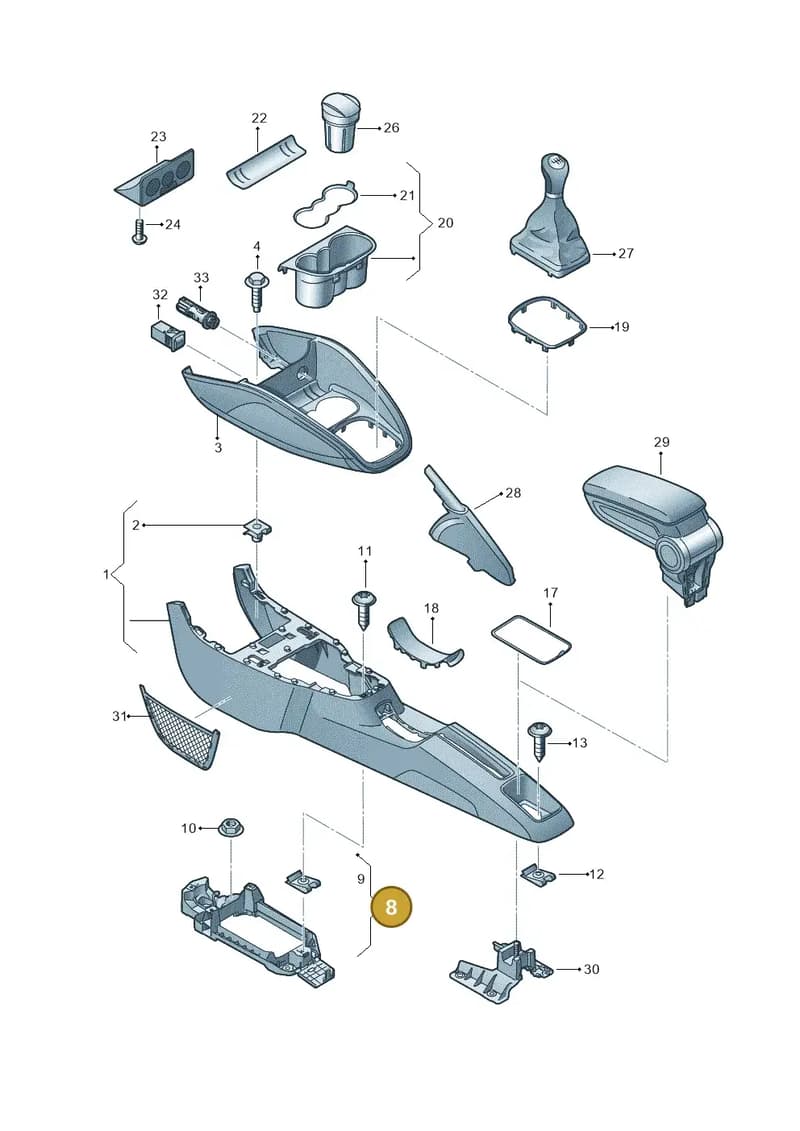 8X0863531 — Audi A1 Sportback (2010-2015) diagram 708863500, position 8