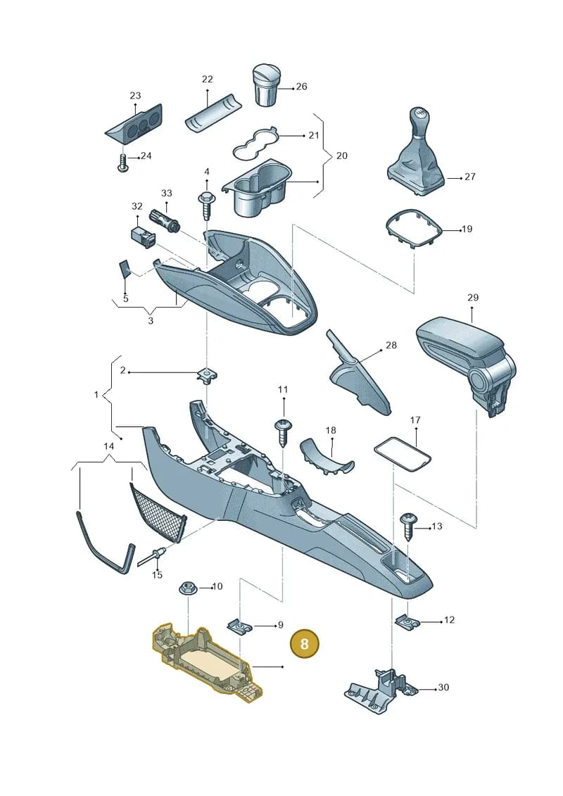 8X0863531 — Audi A1 Sportback (2014-2018) diagram 792863500, position 8