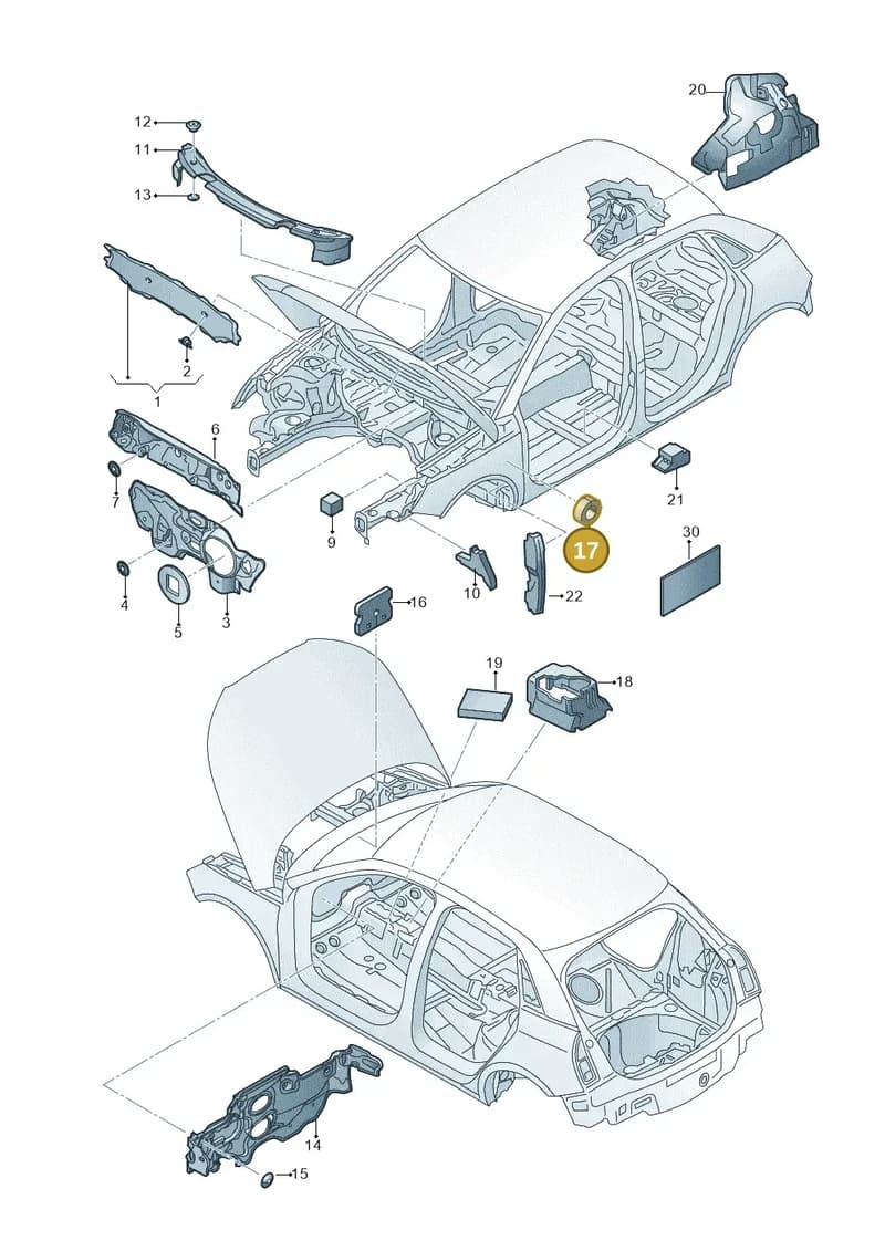 8X0864800A — Audi A1 Sportback (2014-2018) diagram 792863200, position 17