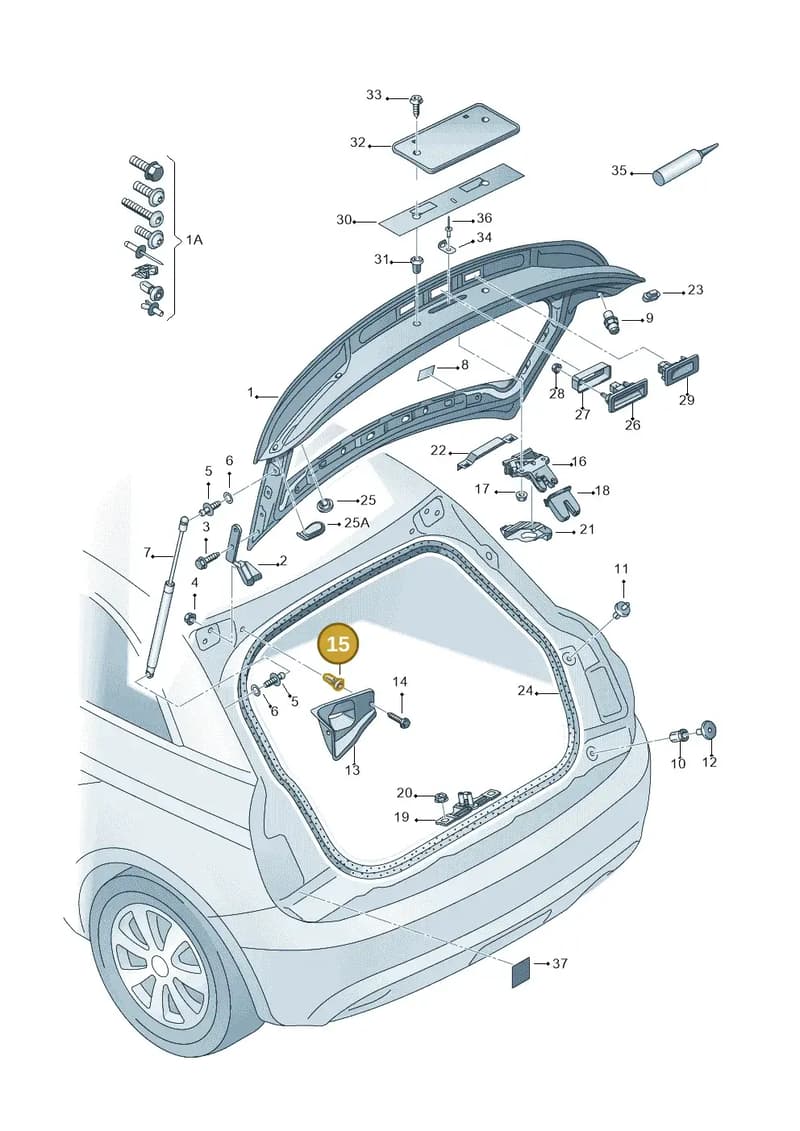 8X0867334 — Audi A1 Sportback (2014-2018) diagram 708827000, position 15