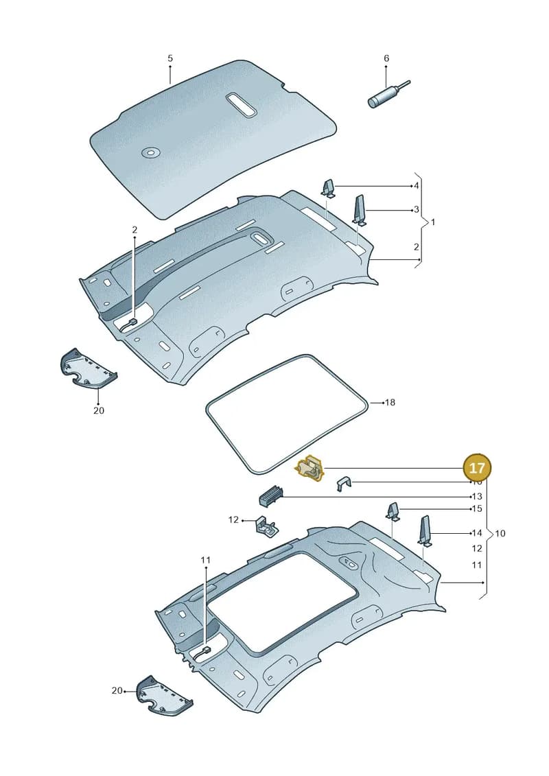 8X0867633 — Audi Q3 (2014-2019) diagram 855867550, position 17