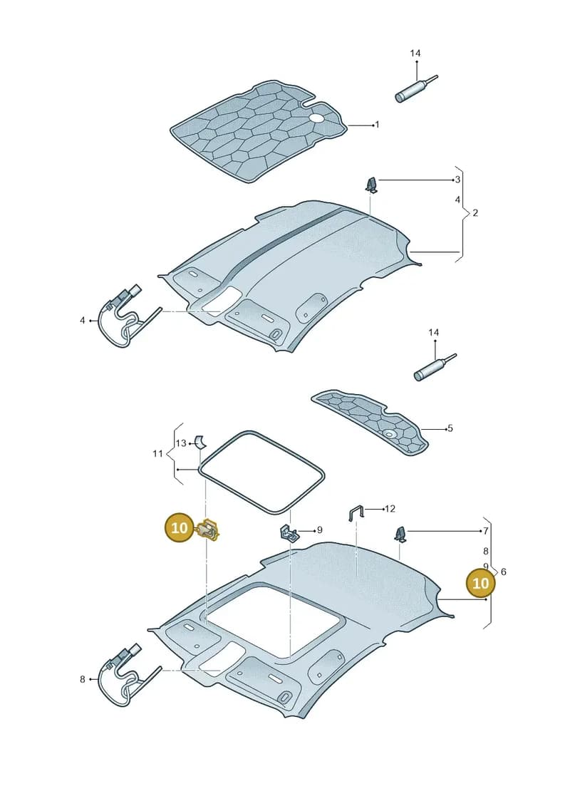 8X0867633 — Audi A3 Sportback (2016-2020) diagram 745867550, position 10
