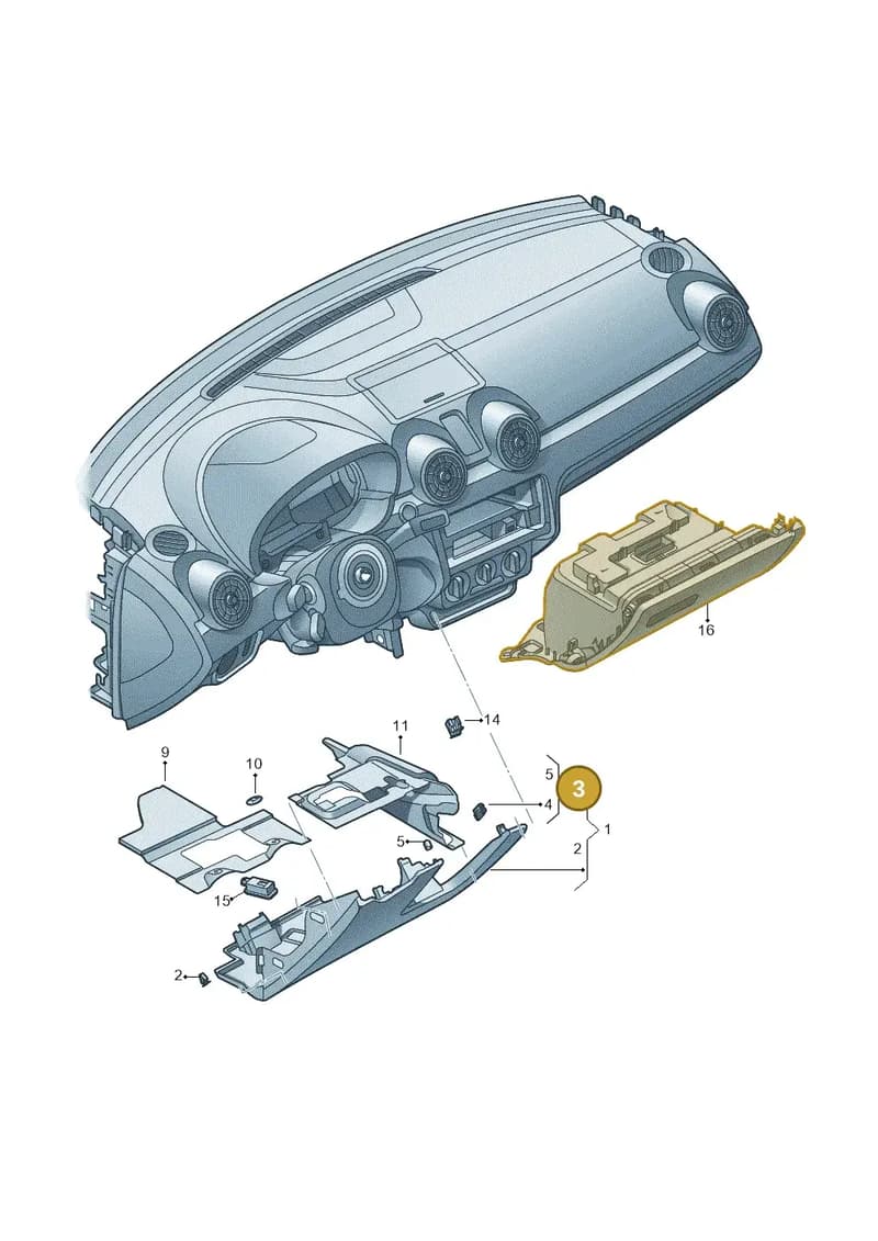 8X0898083 — Audi A1 Sportback (2014-2018) diagram 708863100, position 3