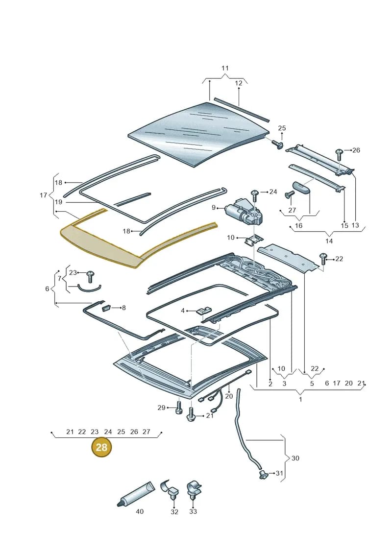 8X0898803C — Audi A1 Sportback (2014-2018) diagram 708877000, position 28