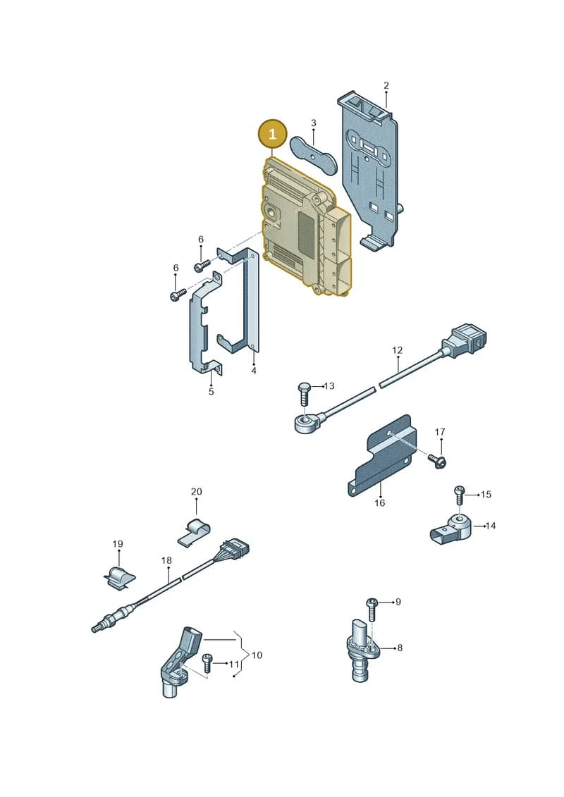 8X0906259 — Audi A1 Sportback (2014-2018) diagram 792906000, position 1