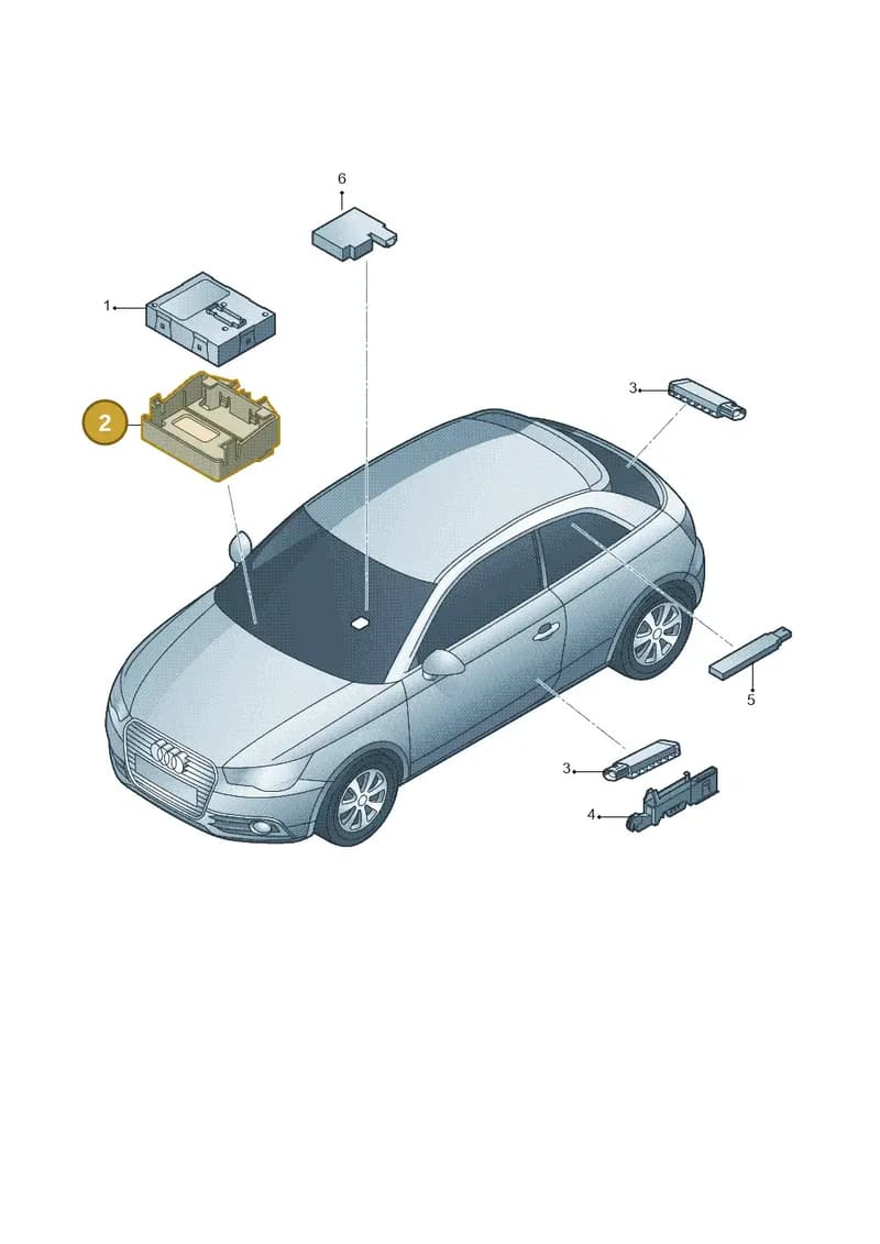 8X0907297 — Audi A1 Sportback (2010-2015) diagram 708909000, position 2