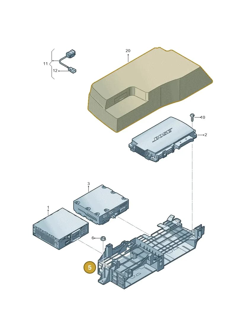 8X0907348A — Audi A1 Sportback (2014-2018) diagram 792035400, position 5