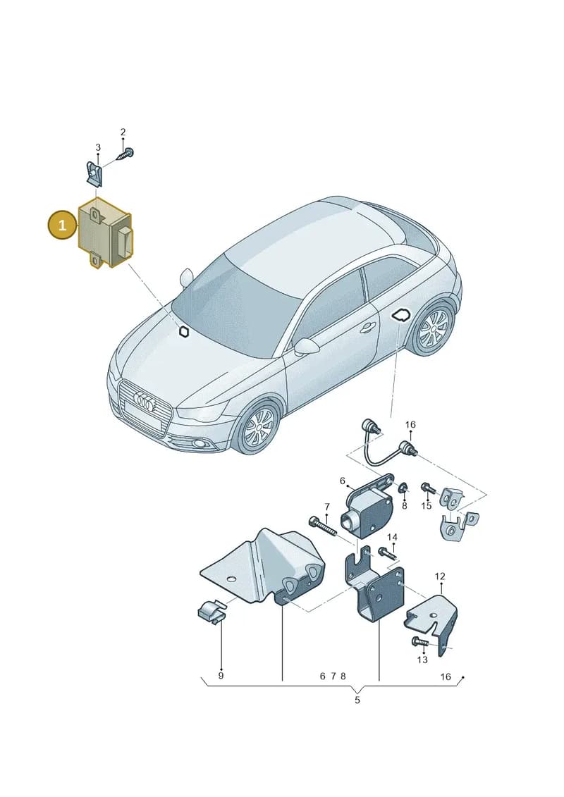 8X0907357E — Audi A1 Sportback (2014-2018) diagram 708941250, position 1