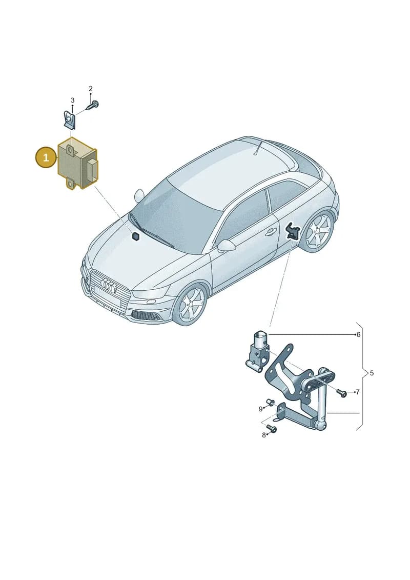 8X0907357E — Audi A1 Sportback (2014-2018) diagram 792941200, position 1