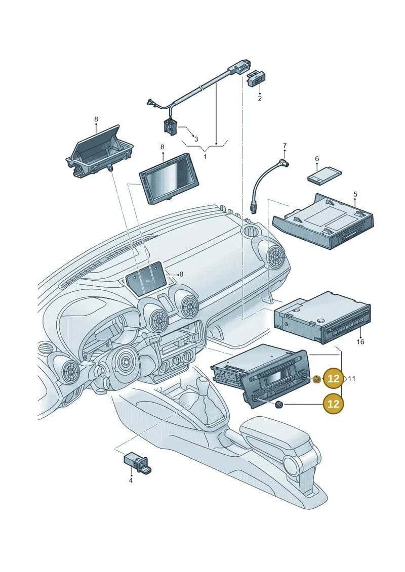 8X0919070B — Audi A1 Sportback (2014-2018) diagram 792035380, position 12