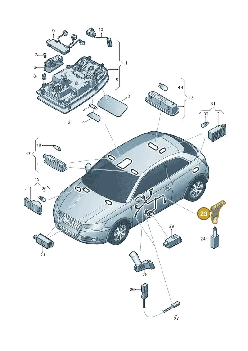 8X0919178 — Audi A1 Sportback (2010-2015) diagram 708947000, position 23
