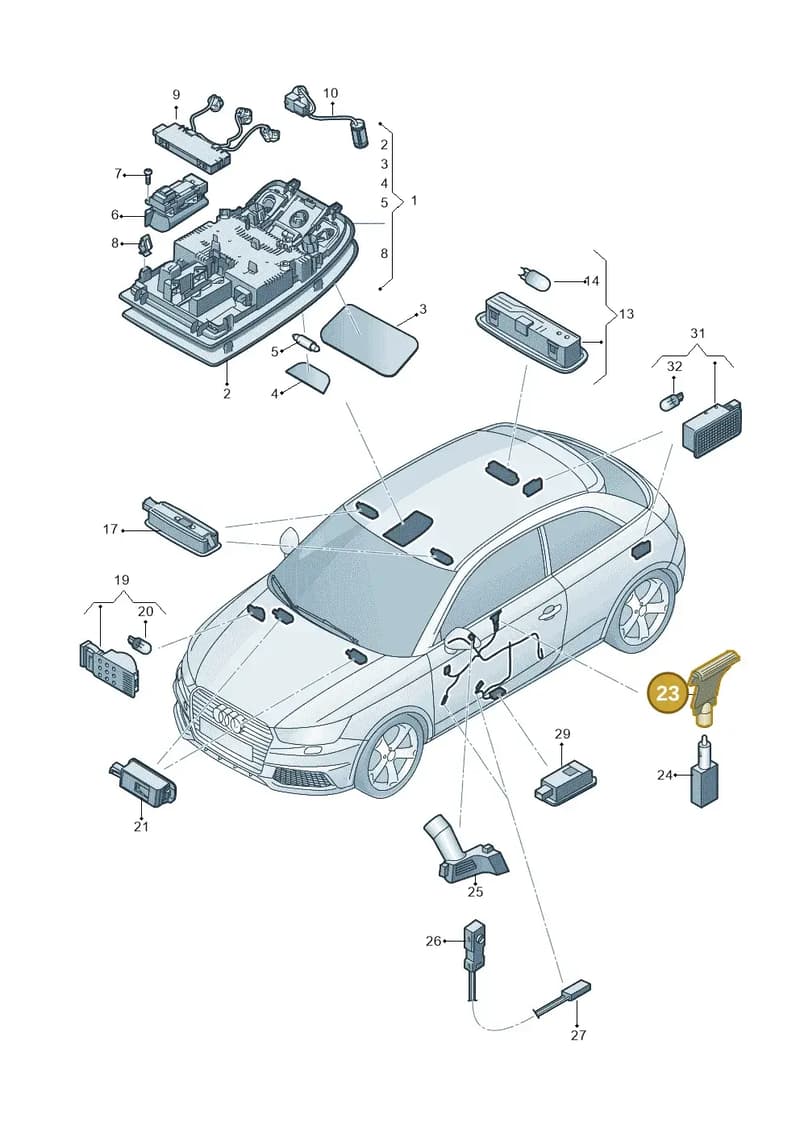 8X0919178 — Audi A1 Sportback (2014-2018) diagram 792947000, position 23