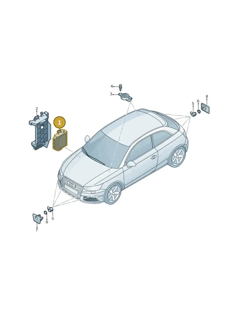 8X0919475AF — Audi A1 Sportback (2014-2018) diagram 792919200, position 1