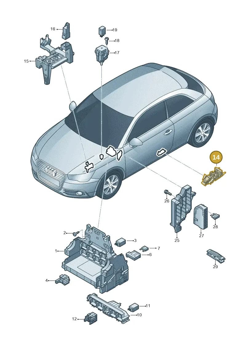 8X0937545 — Audi A1 Sportback (2010-2015) diagram 708937000, position 14