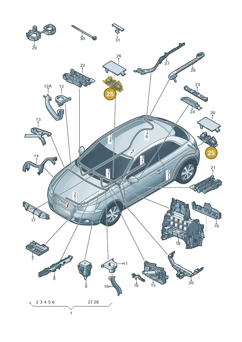 8X0937545 — Audi A1 Sportback (2010-2015) diagram 708971800, position 25