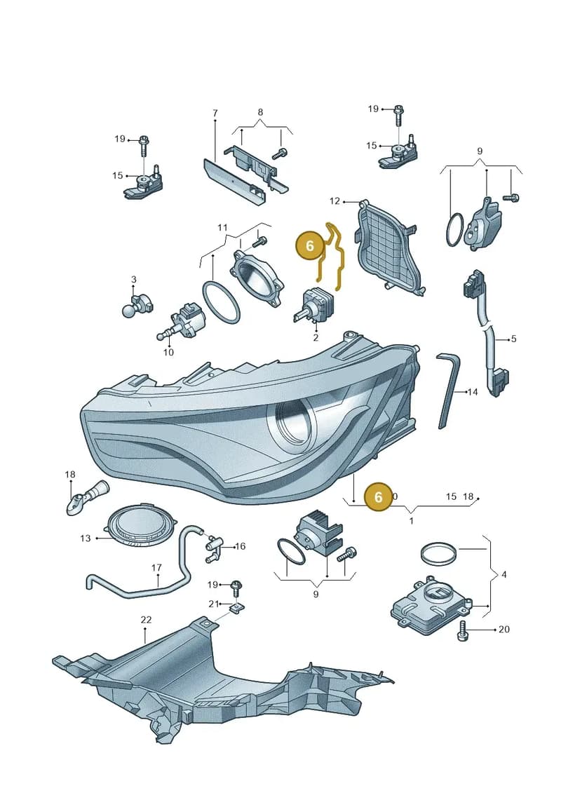 8X0941160 — Audi A1 Sportback (2010-2015) diagram 708941050, position 6