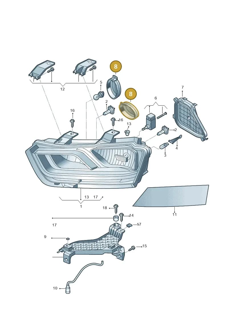 8X0941607 — Audi Q3 1.4 (2012-2016) diagram 728941000, position 8
