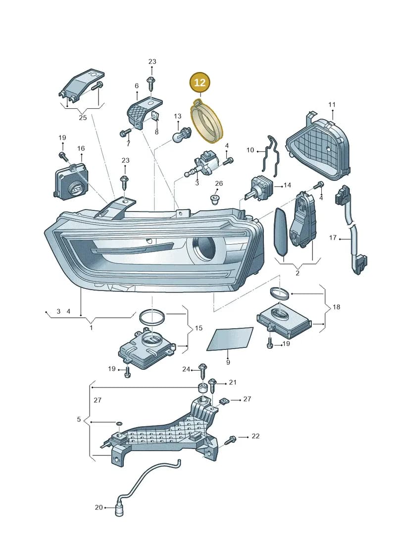 8X0941607 — Audi RS Q3 (2013-2018) diagram 728941100, position 12