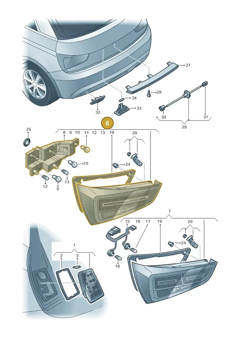 8X0945093D — Audi A1 Sportback (2010-2015) diagram 708945000, position 6