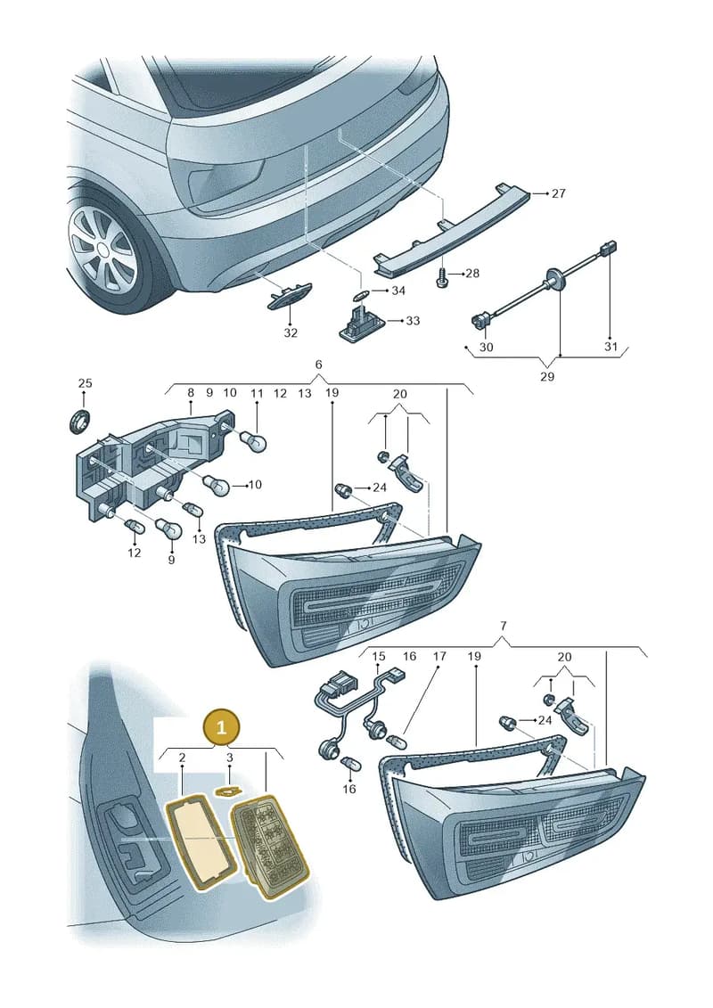 8X0945095 — Audi A1 Sportback (2010-2015) diagram 708945000, position 1