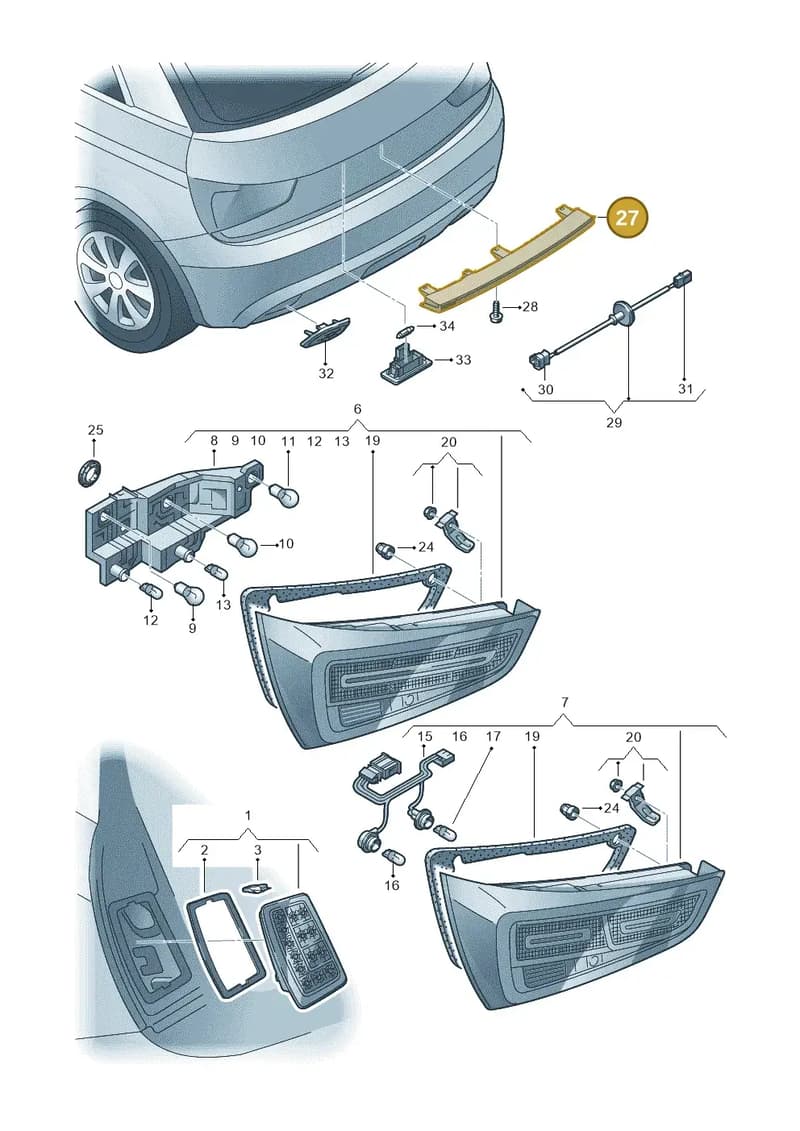 8X0945097 — Audi A1 Sportback (2010-2015) diagram 708945000, position 27