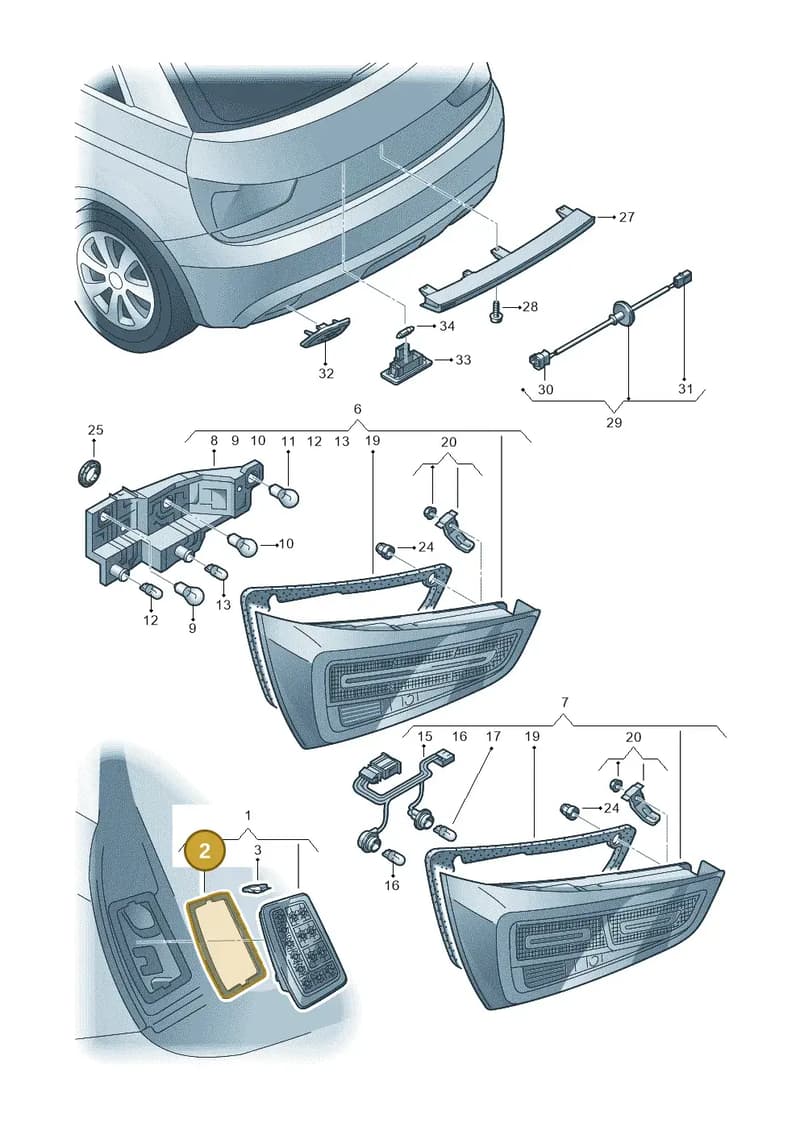 8X0945191 — Audi A1 Sportback (2010-2015) diagram 708945000, position 2