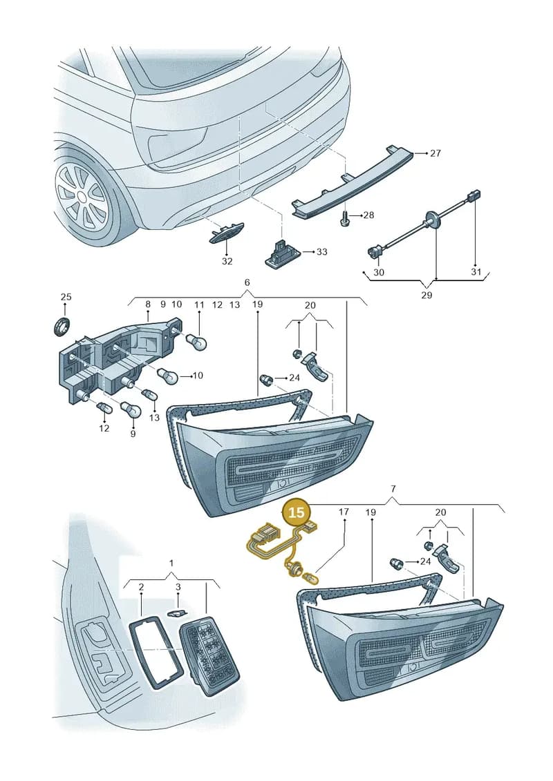 8X0945221A — Audi A1 Sportback (2014-2018) diagram 792945000, position 15