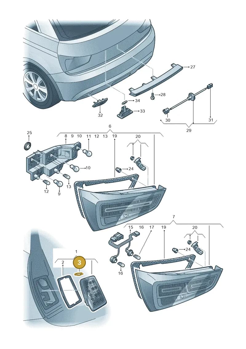 8X0945405 — Audi A1 Sportback (2010-2015) diagram 708945000, position 3