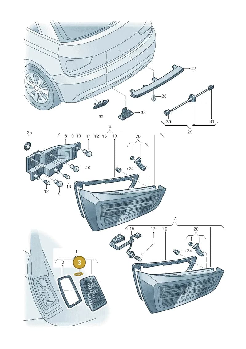 8X0945405 — Audi A1 Sportback (2014-2018) diagram 792945000, position 3