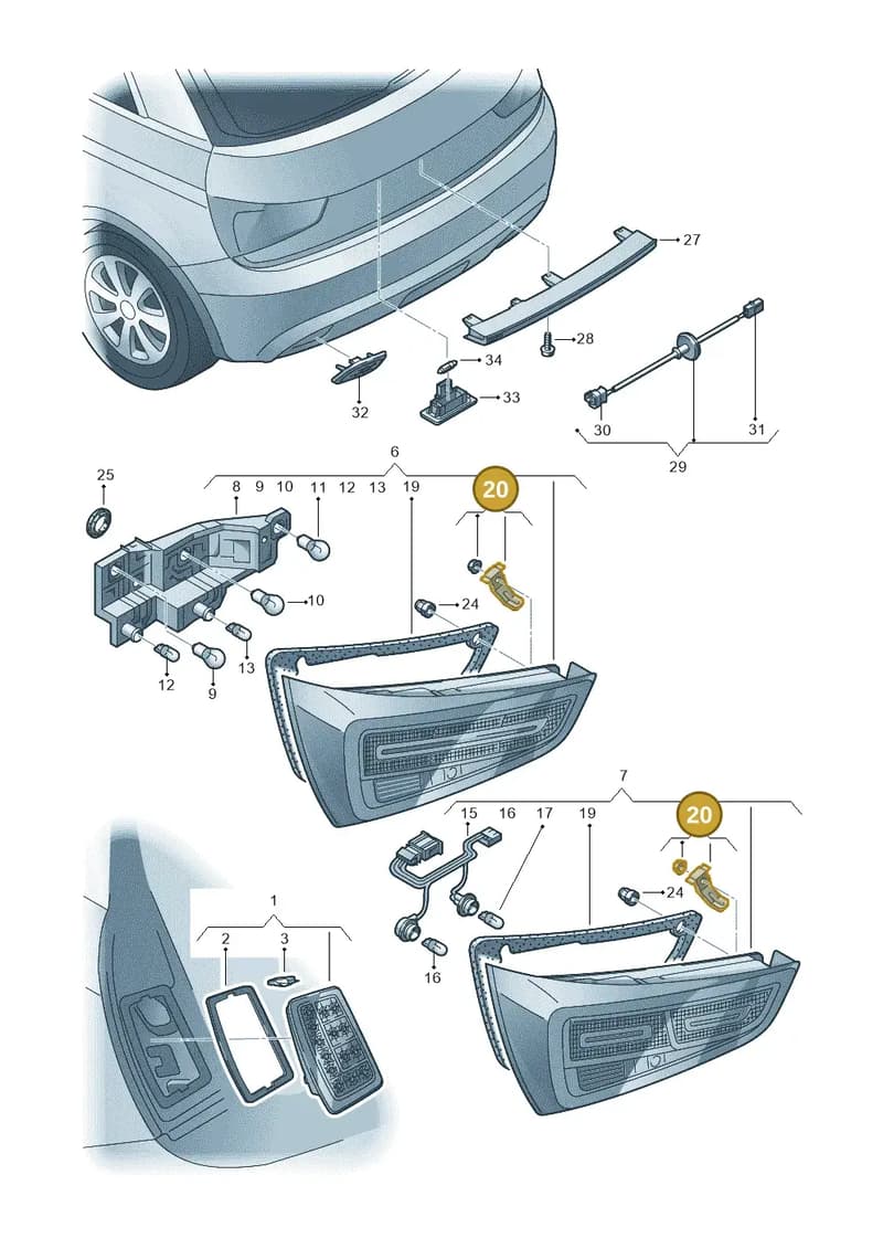8X0945567 — Audi A1 Sportback (2010-2015) diagram 708945000, position 20