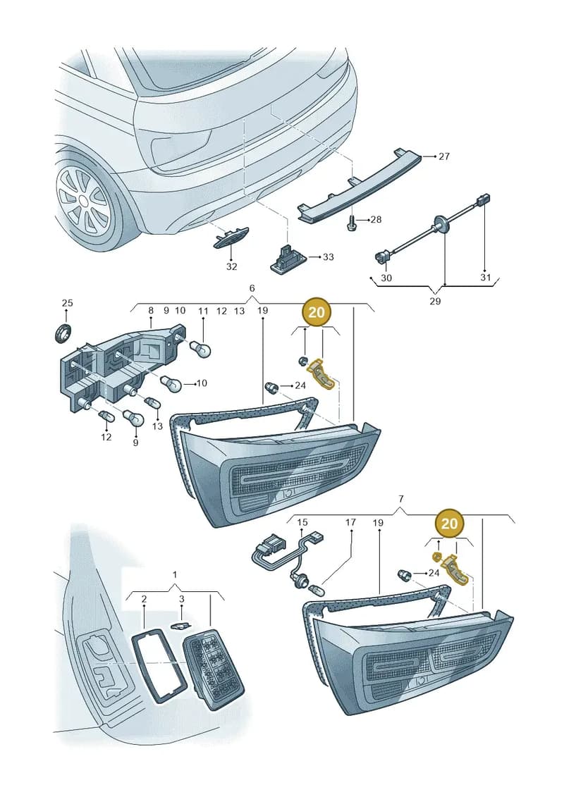 8X0945567 — Audi A1 Sportback (2014-2018) diagram 792945000, position 20