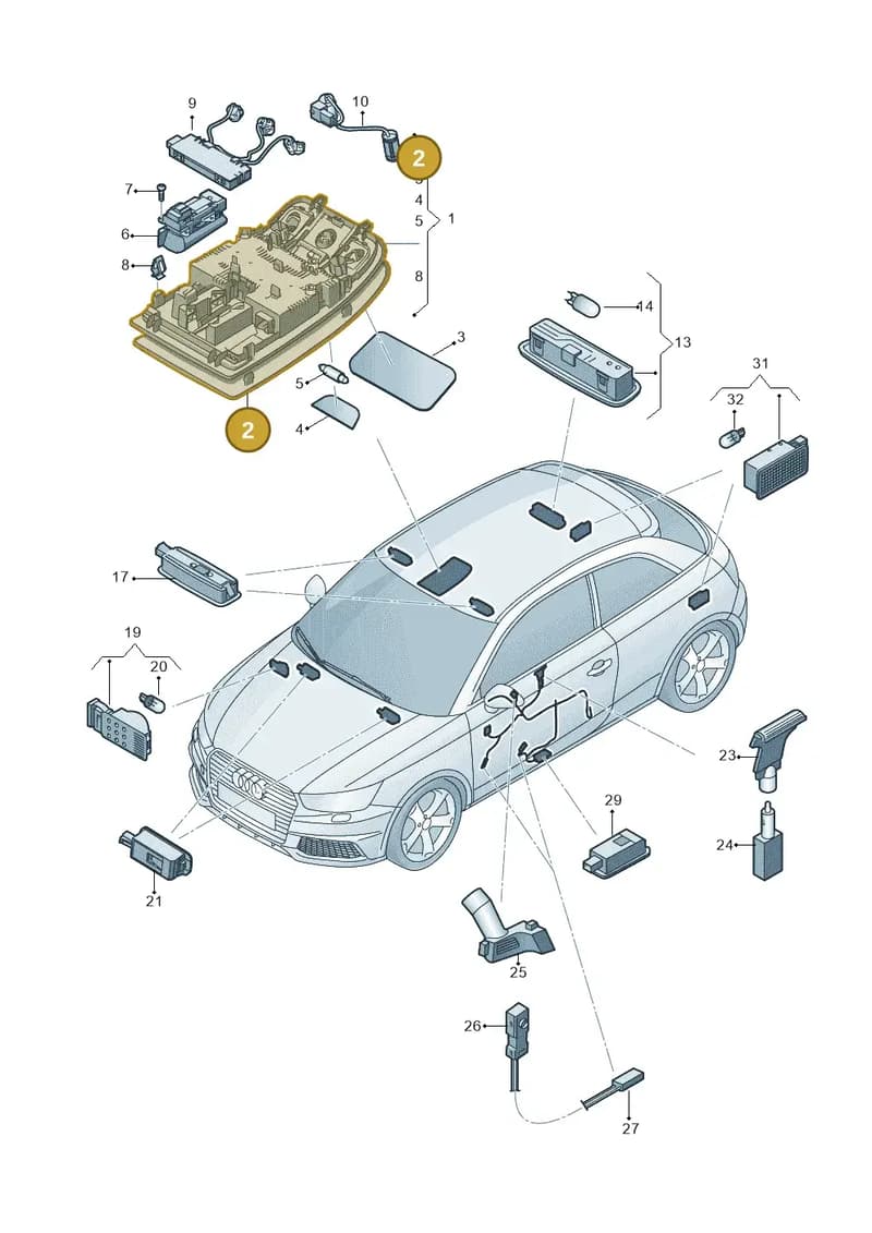 8X09471336PS — Audi A1 Sportback (2014-2018) diagram 792947000, position 2