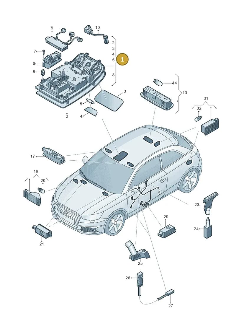8X0947135AL6PS — Audi A1 Sportback (2014-2018) diagram 792947000, position 1