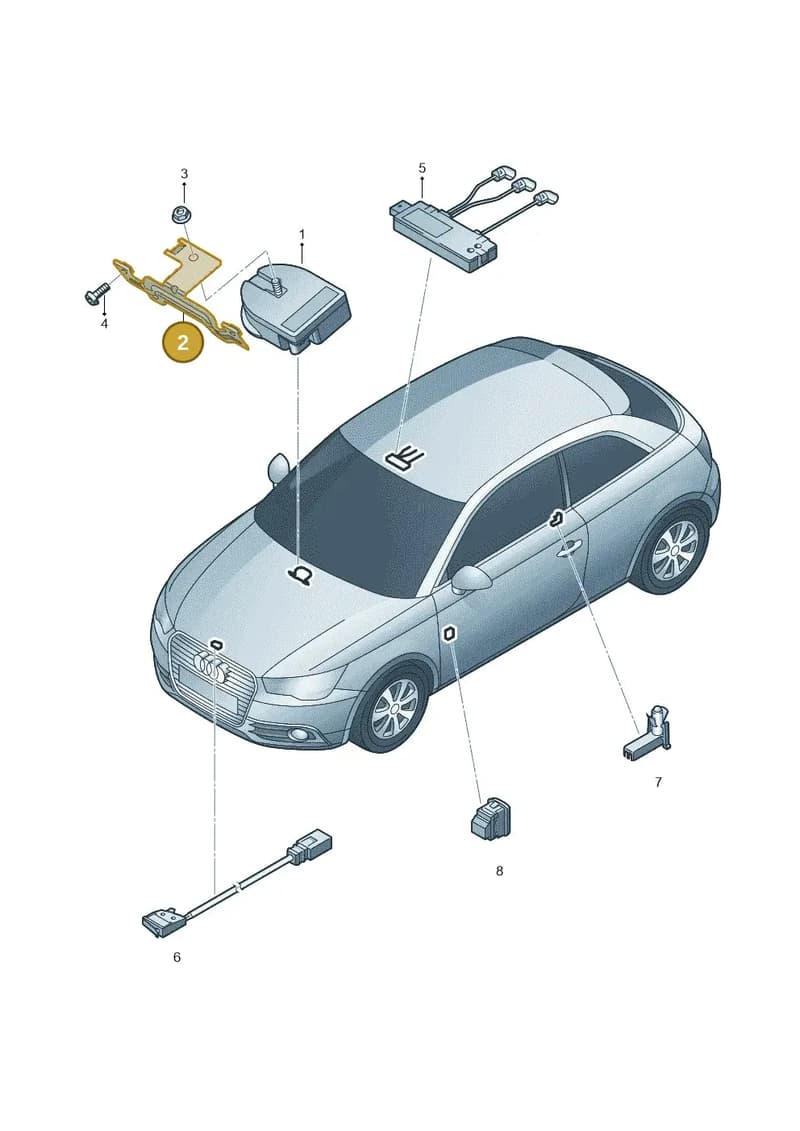 8X0951285A — Audi A1 Sportback (2010-2015) diagram 708951400, position 2