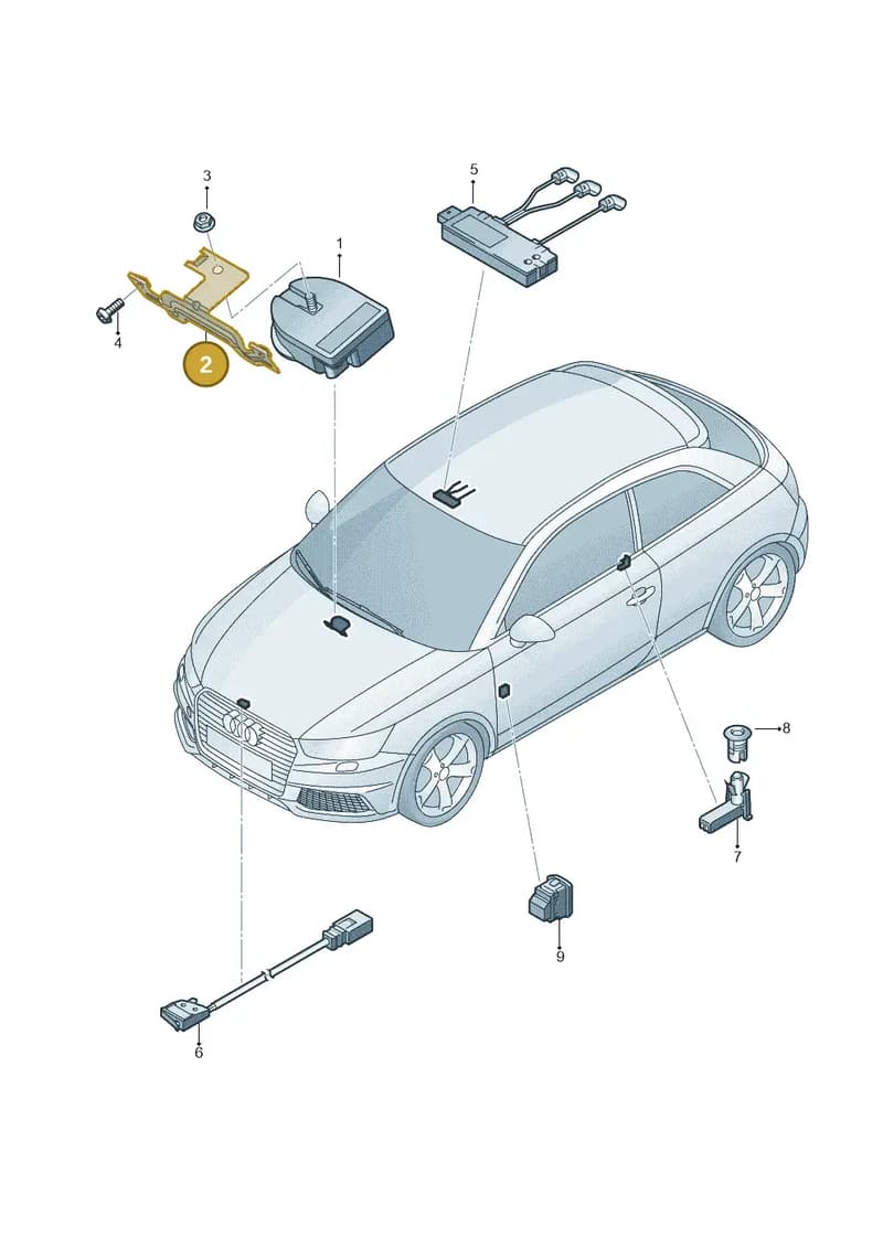 8X0951285A — Audi A1 Sportback (2014-2018) diagram 792951400, position 2