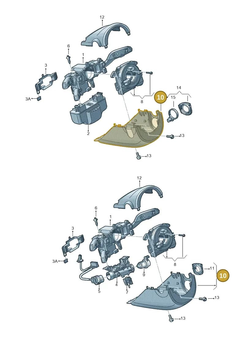 8X0953512E4PK — Audi A1 Sportback (2014-2018) diagram 728905700, position 10