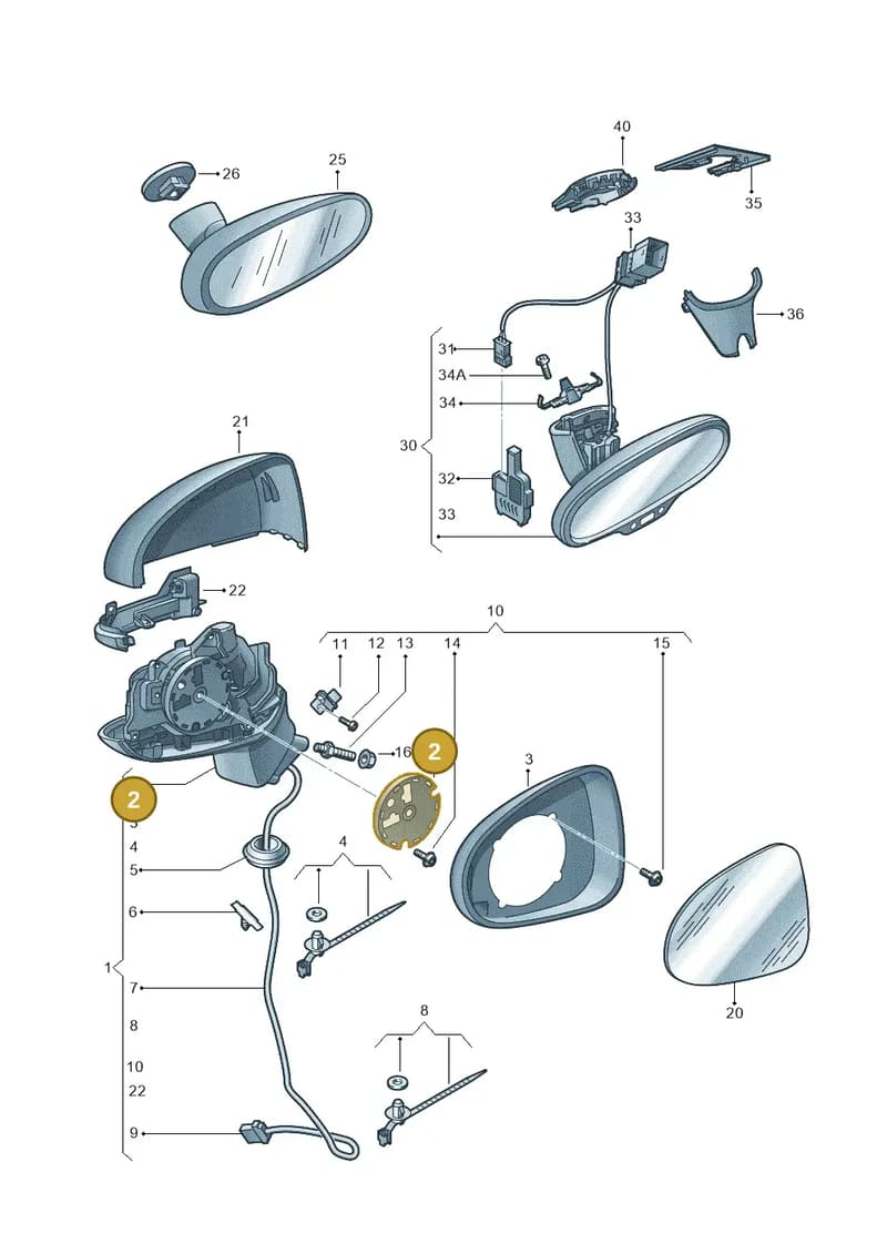8X0959578A — Audi A1 Sportback (2010-2015) diagram 708857400, position 2