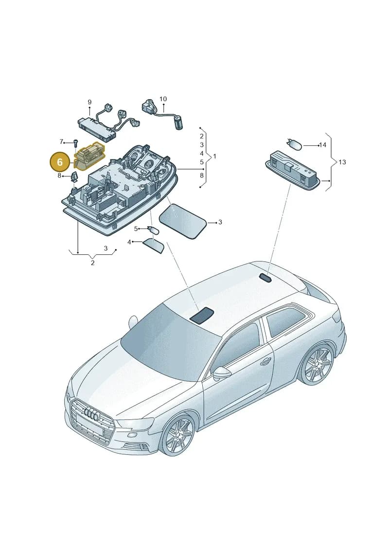 8X0959613BBA4 — Audi RS3 Limousine (2017-2020) diagram 890947000, position 6