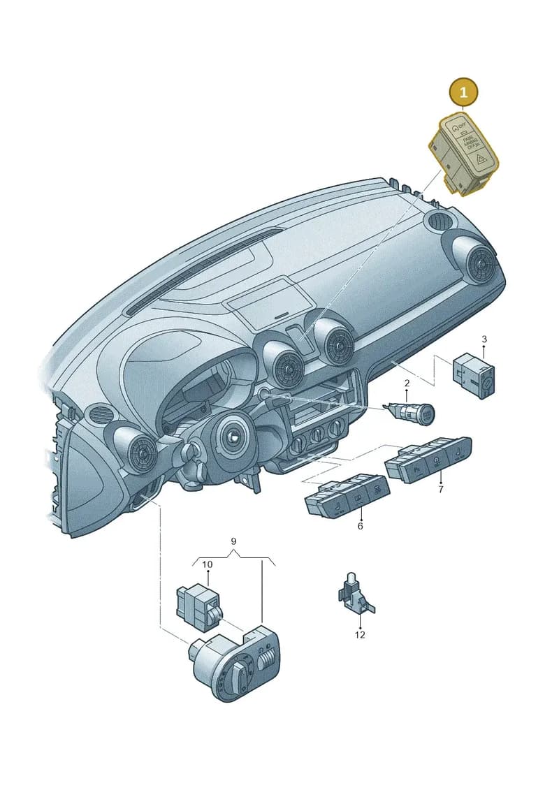 8X0959672C — Audi A1 Sportback (2014-2018) diagram 708941500, position 1