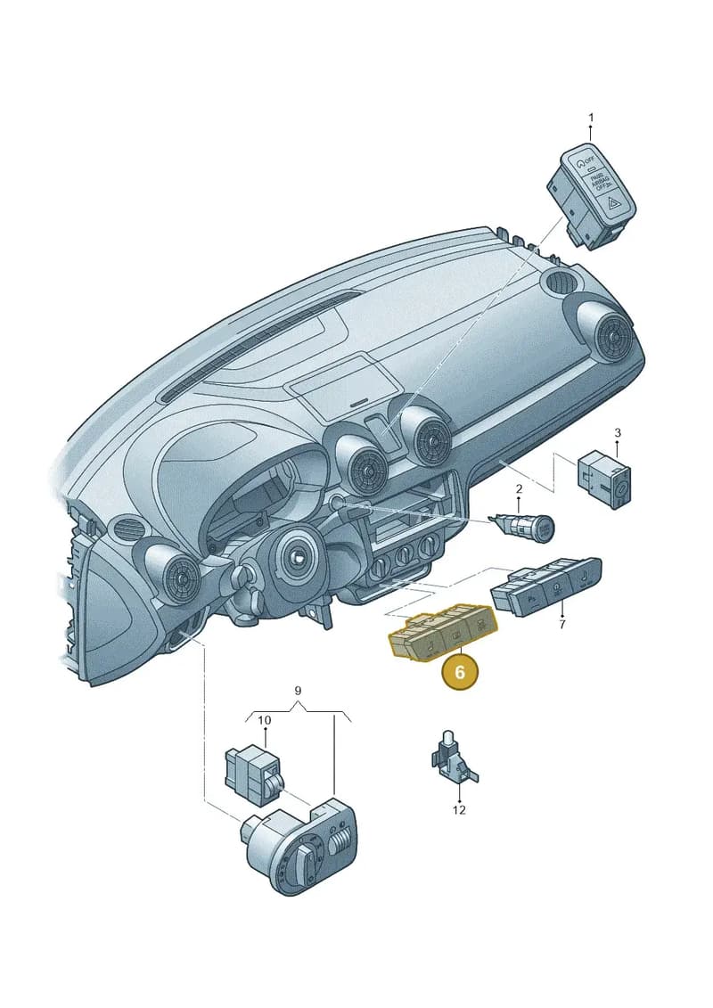 8X0959673A5PR — Audi A1 Sportback (2014-2018) diagram 708941500, position 6