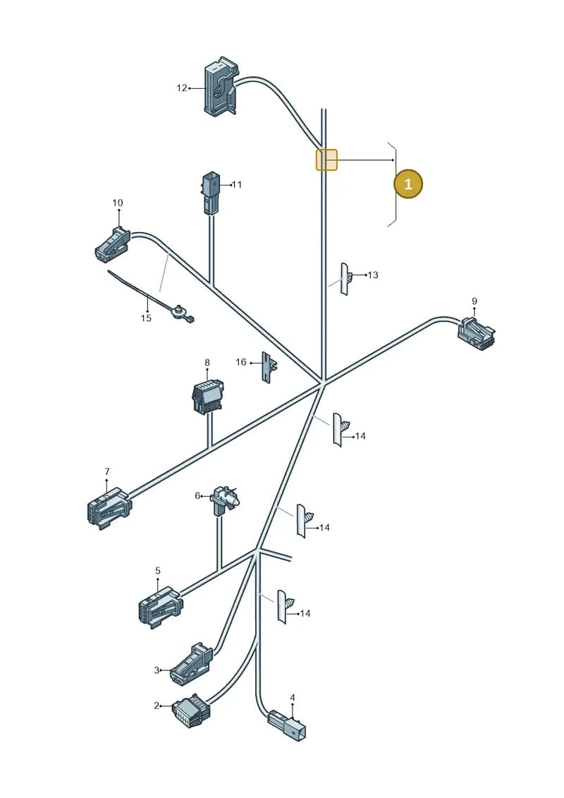 8X0971036N — Audi A1 Sportback (2014-2018) diagram 708972400, position 1